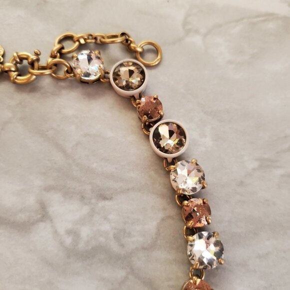 ✨ RARE HTF J.Crew Brulee Mercury Glass Rhinestone Crystal Statement Necklace ✨ - Picture 3 of 15